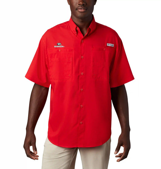Men's Collegiate PFG Tamiami Short Sleeve Shirt - Tall - Georgia