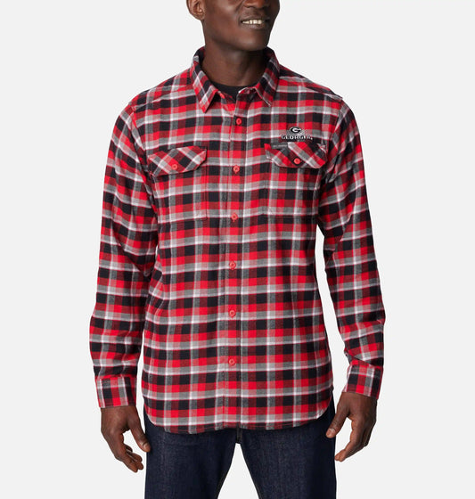 Men's Collegiate Flare Gun Flannel Long Sleeve Shirt - Georgia