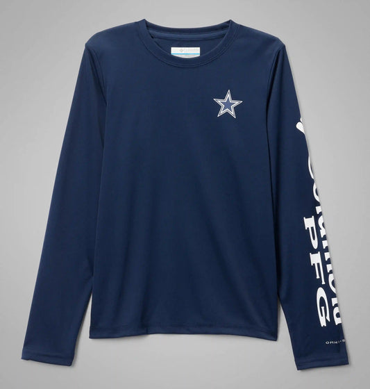 Kids' Collegiate PFG Terminal Tackle Long Sleeve Shirt - Dallas Cowboys