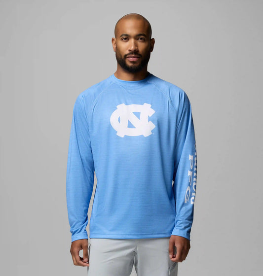 Men's Collegiate PFG Terminal Tackle Heather Long Sleeve Shirt - North Carolina