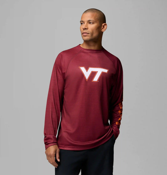 Men's Collegiate PFG Terminal Tackle Heather Long Sleeve Shirt - Virginia Tech