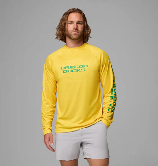 Men's Collegiate PFG Terminal Tackle Heather Long Sleeve Shirt - Oregon